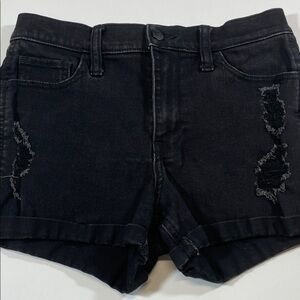 Hollister Black Distressed High Rise Denim Shorts Size 5 W27 Women’s